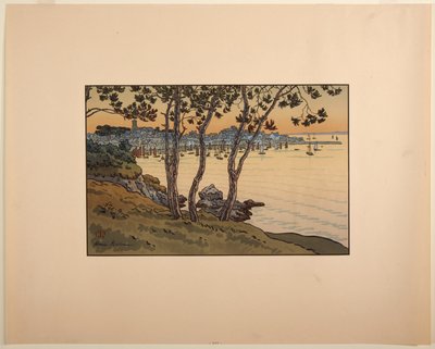 The Port of Douarnenez, Brittany by Henri Rivière