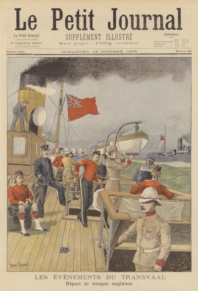 British troops boarding ships for South Africa by Henri Rudaux
