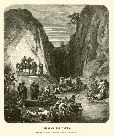Crossing the Alps by Henri de (after) Montaut