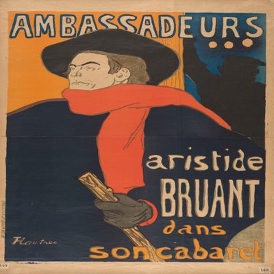 Ambassadeurs Aristide Bruant in His Cabaret by Henri de Toulouse-Lautrec