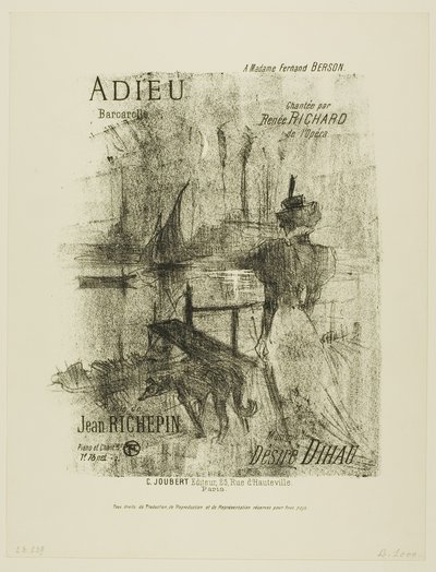 Farewell, from Mélodies de Désiré Dihau by Henri de Toulouse-Lautrec