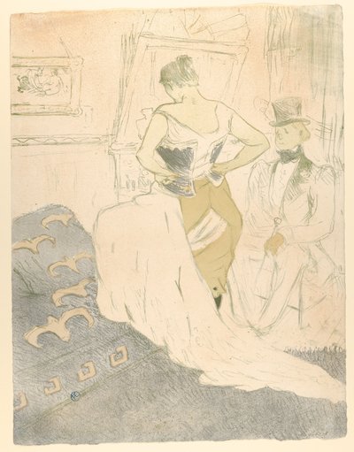 Fastening a Corset, from "Elles" by Henri de Toulouse-Lautrec