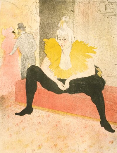 The Seated Clowness, Mademoiselle Cha-U-Kao by Henri de Toulouse-Lautrec