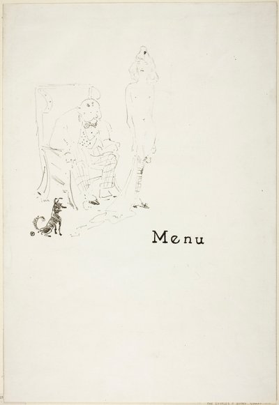 The Naked Girl: Menu by Henri de Toulouse-Lautrec
