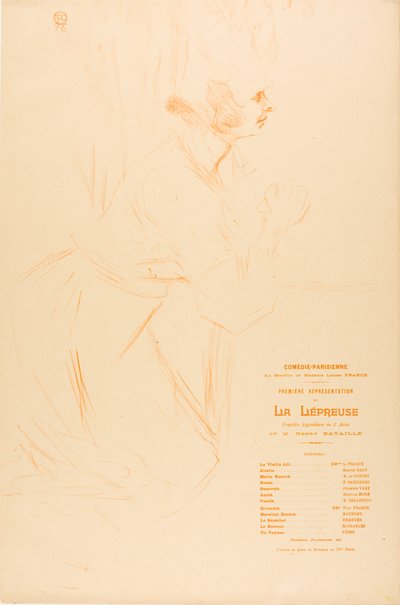 Program for La Lépreuse by Henri de Toulouse-Lautrec