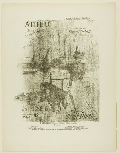 Farewell, from Melodies of Désiré Dihau by Henri de Toulouse Lautrec