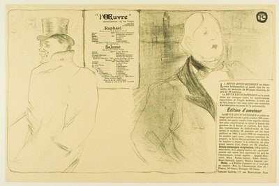 Oscar Wilde and Romain Coolus—Program for Raphaël and Salomé by Henri de Toulouse Lautrec