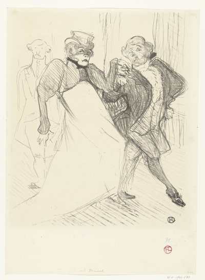 Portrait of Actors Gabrielle Rejane and Felix Galipaux in the Play Madame Sans-Gêne by Henri de Toulouse Lautrec