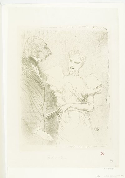 Portrait of Actress Marthe Brandès and Actor Louis-Pierre Leloir in the Play Les Cabotins by Henri de Toulouse Lautrec