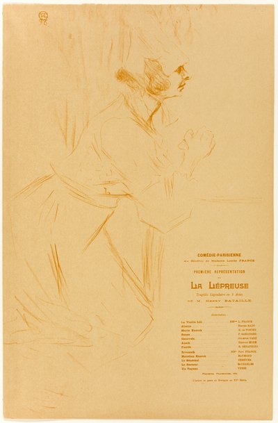 Program for La Leprous by Henri de Toulouse Lautrec