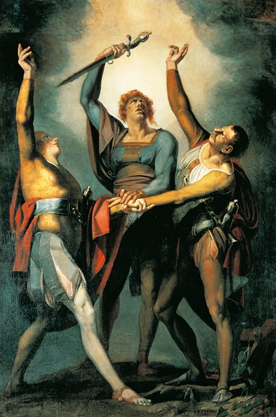 The three confederates during the Rutli oath by Johann Heinrich Füssli
