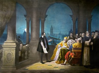 Galileo Galilei Demonstrating His Telescope to Leonardo Donato, Doge of Venice and the Venetian Senate in 1609 by Henry (after) Detouche