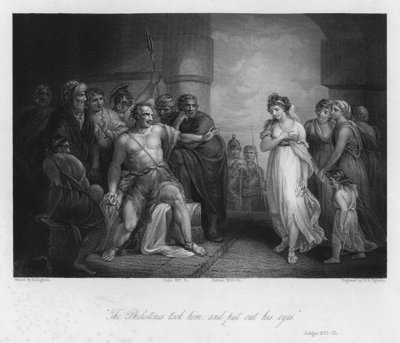 Samson and Delilah, Judges XVI, 21 by Henry (after) Singleton