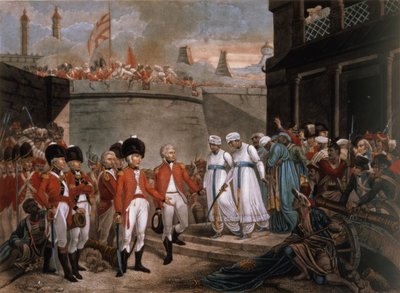 The Surrender of Two Sons of Tippoo Sahib as hostages in reparation for the war against Britain by Henry (after) Singleton