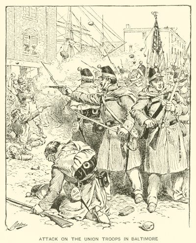 Attack on the Union Troops in Baltimore by Henry Alexander (after) Ogden