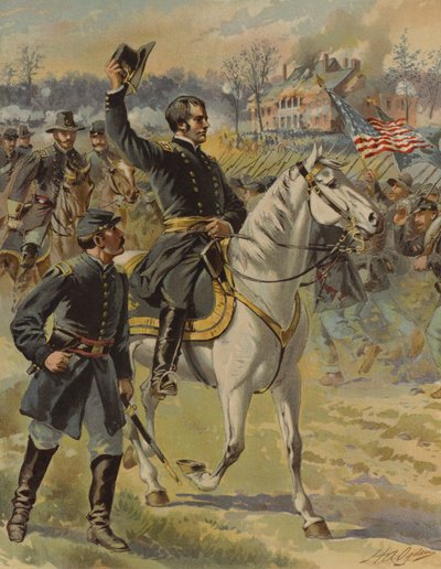 General Hooker at the Battle of Chancellorsville, Virginia, American Civil War, 3 May 1863 by Henry Alexander (after) Ogden