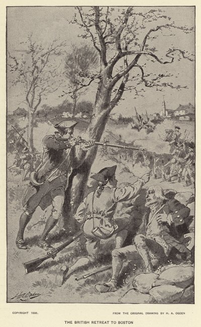 The British Retreat to Boston by Henry Alexander (after) Ogden