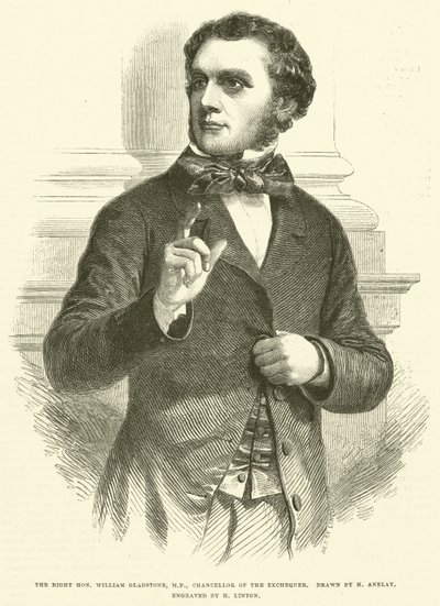 The Right Honourable William Gladstone, MP, Chancellor of the Exchequer by Henry Anelay