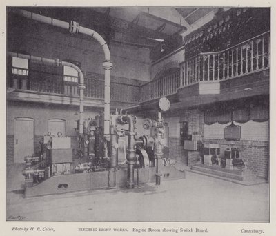 Engine Room Showing Switchboard, Electric Light Works, Canterbury, Kent by Henry Beauchamp Collis