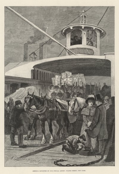 America Revisited by Our Special Artist, Fulton Ferry, New York by Henry Charles Seppings Wright
