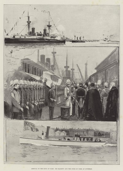 Arrival of the King of Siam, His Majesty and the Duke of York at Spithead by Henry Charles Seppings Wright