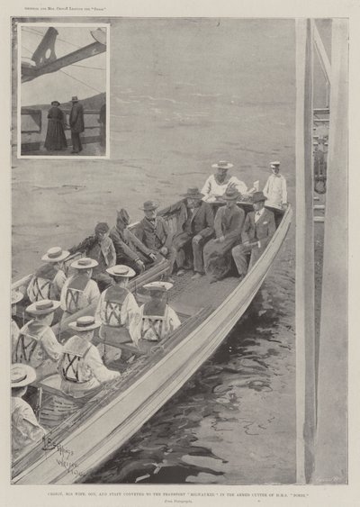 Cronje, his Wife, Son, and Staff conveyed to the Transport Milwaukee in the Armed Cutter of HMS Doris by Henry Charles Seppings Wright