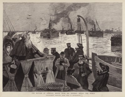 General William Booth, British founder of the Salvation Army, arriving back at Southampton after his world tour by Henry Charles Seppings Wright