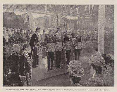 The Duke of Connaught Laying the Foundation-Stone of the New Schools of the Royal Masonic Institution for Boys at Bushey on 12 May by Henry Charles Seppings Wright