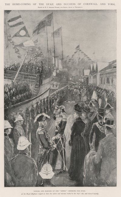 The Home-Coming of the Duke and Duchess of Cornwall and York by Henry Charles Seppings Wright