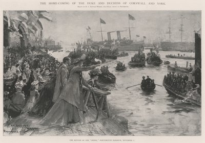 The Home-Coming of the Duke and Duchess of Cornwall and York by Henry Charles Seppings Wright