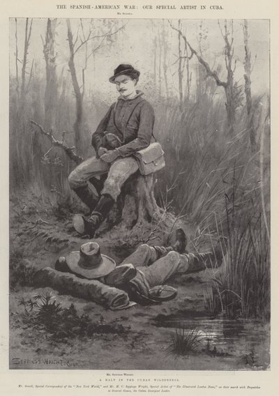 The Spanish-American War, a Halt in the Cuban Wilderness by Henry Charles Seppings Wright