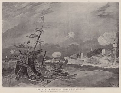 The War in Korea, A Naval Engagement by Henry Charles Seppings Wright