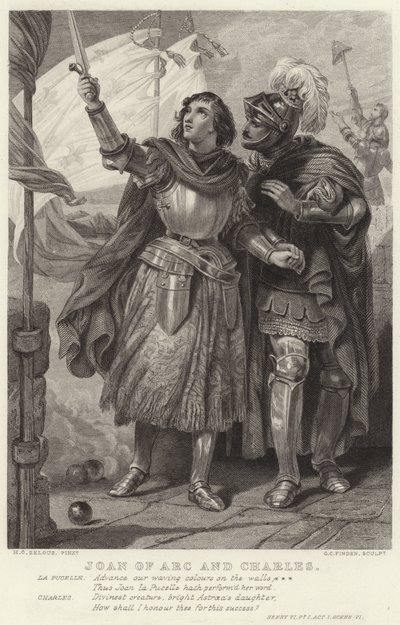 Joan of Arc and Charles, Henry VI, Act I, Scene VI by Henry Courtney Selous