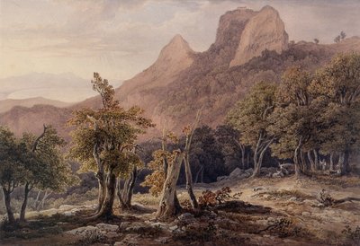Rocky Landscape with Figures and a Lake in the Background by Henry Curzon Allport