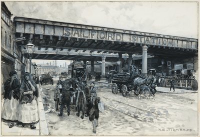 Salford Railway Station, New Bailey Street by Henry Edward Tidmarsh
