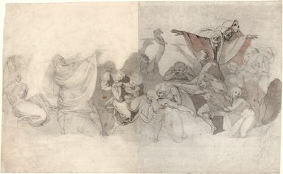 Triumph of Death: Three Skeletons Invading a Bacchanal Orchestrated by a Magician or an Evil Demon by Johann Heinrich Füssli