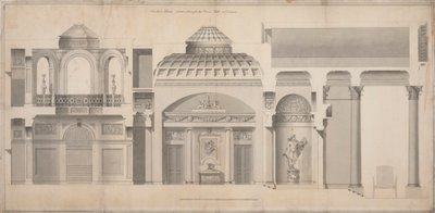 Carlton House, Pall Mall, London: Section of the Portico, Hall and Tribune by Henry Holland