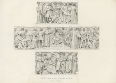 Sculptures on the podium of the Albert Memorial by Henry Hugh Armstead