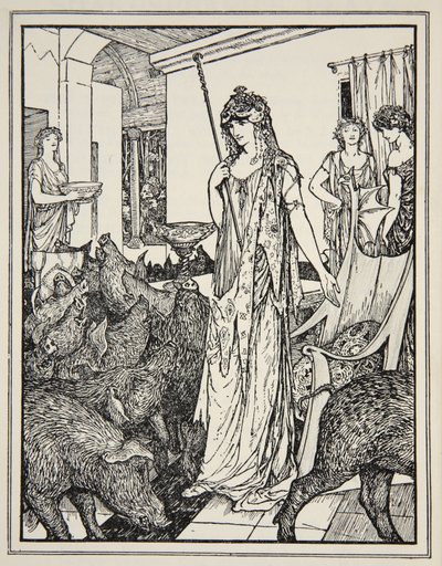 Circe sends the Swine (The Companions of Ulysses) to the Styes, frontispiece from 