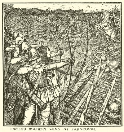 English Archery Wins at Agincourt by Henry Justice Ford