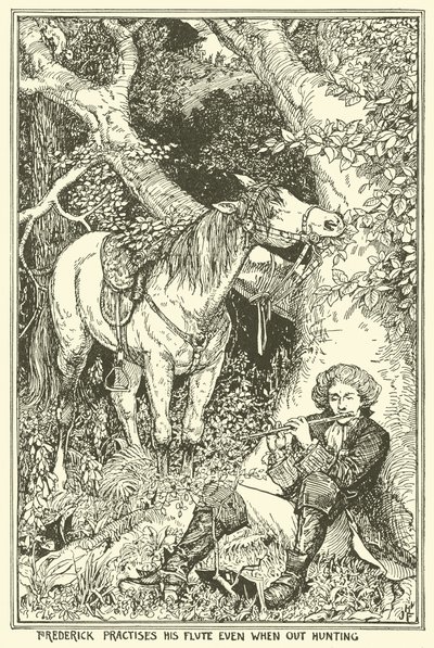 Frederick Practices His Flute Even When Out Hunting by Henry Justice Ford