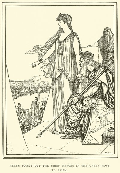 Helen Points Out the Chief Heroes in the Greek Host to Priam by Henry Justice Ford