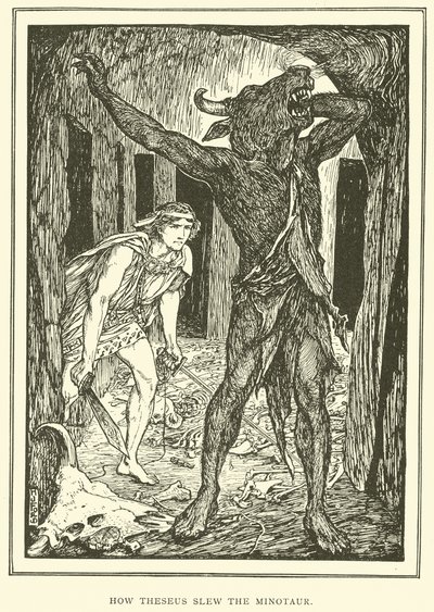 How Theseus Slew the Minotaur by Henry Justice Ford