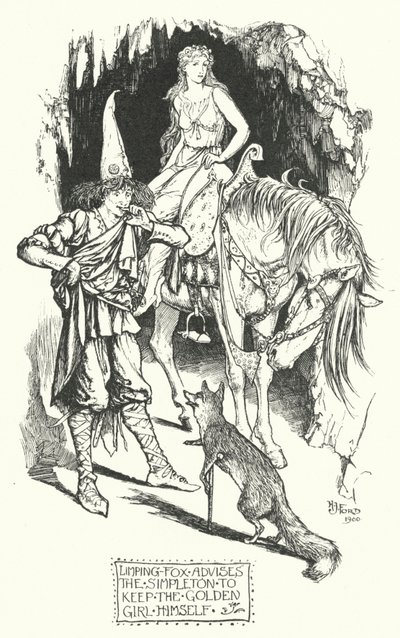 Limping-Fox Advises the Simpleton to Keep the Golden Girl Himself by Henry Justice Ford