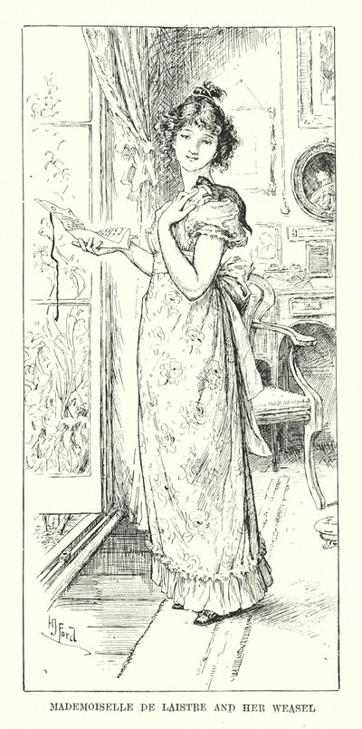 Mademoiselle de Laistre and Her Weasel by Henry Justice Ford