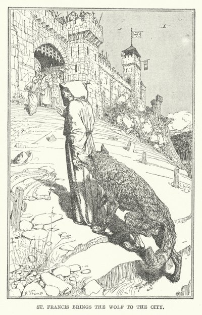 St Francis brings the wolf to the city by Henry Justice Ford