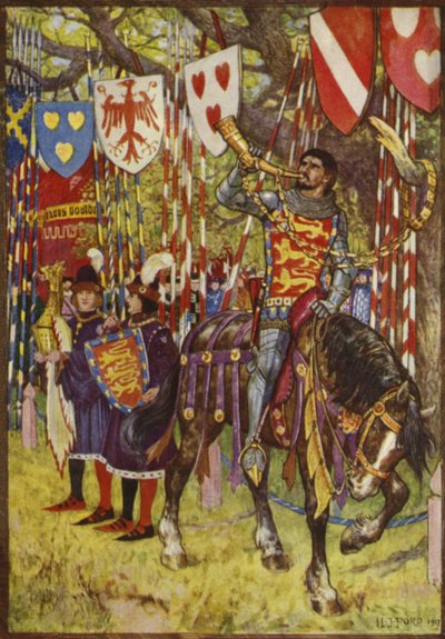 The Earl of Huntingdon Blows the Golden Horn by Henry Justice Ford