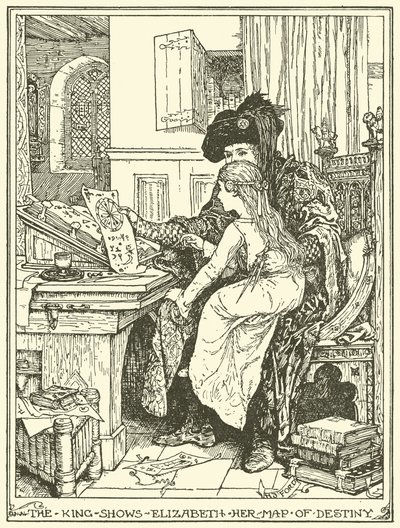 The King Shows Elizabeth Her Map of Destiny by Henry Justice Ford
