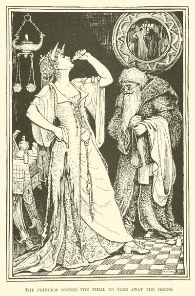 The Princess Drinks the Phial to Take Away the Horns by Henry Justice Ford