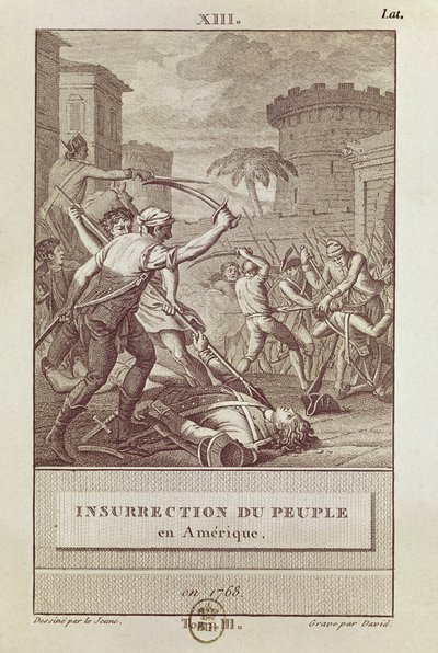 Insurrection of the American People in 1768, engraved by David by Henry Le Jeune